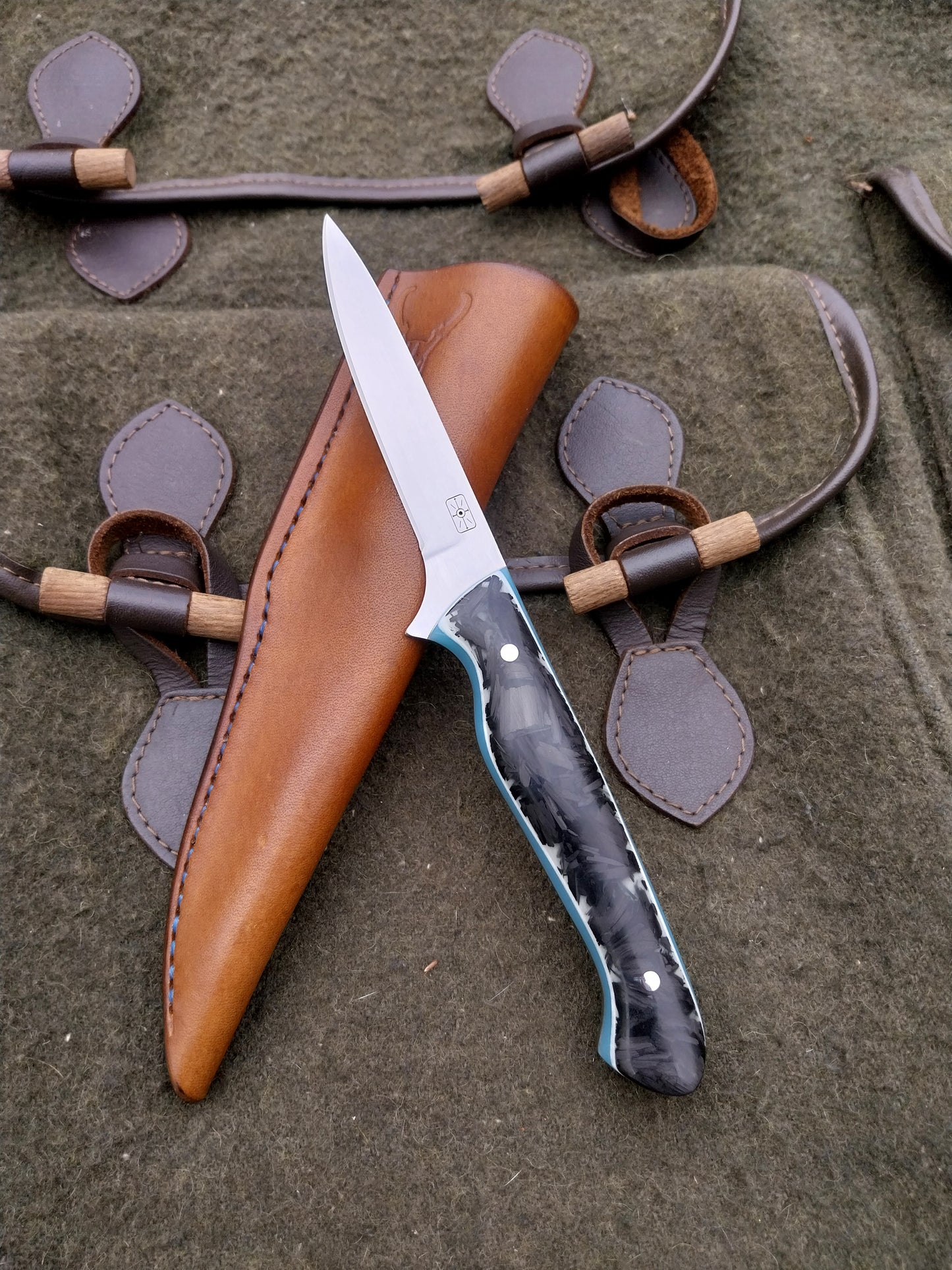 Muntjac Catcher Blue moon glow shredded carbon fibre Glow in the dark