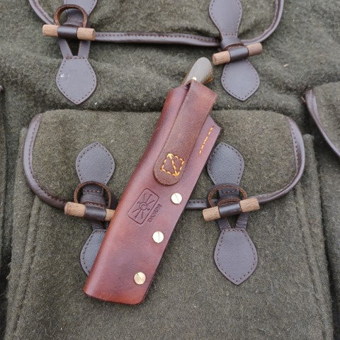 Muntjac Catcher Green canvas micarta orange kirinite