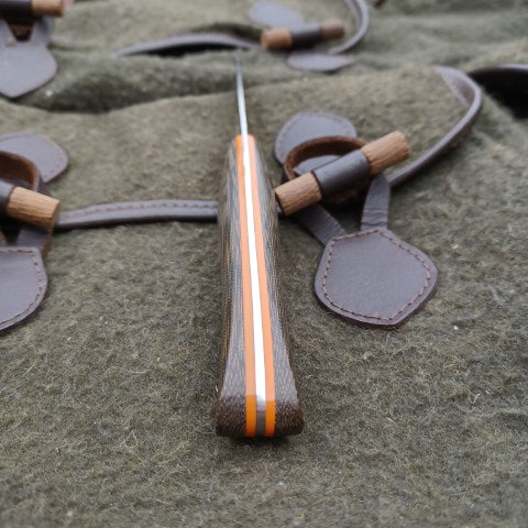 Muntjac Catcher Green canvas micarta orange kirinite