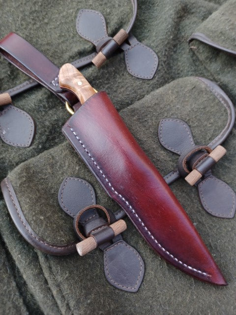 Roe Catcher Thor pattern Damasteel,  stabilised Maple