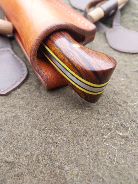 Fallow Catcher Desert Ironwood yellow and black G10 liners