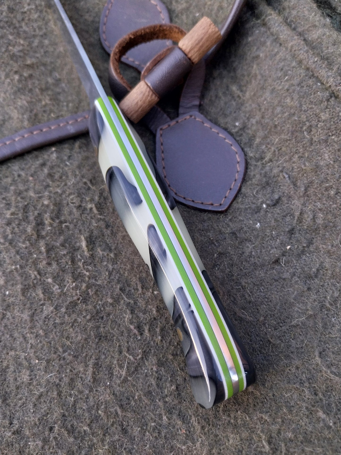 Muntjac Catcher  Kirinite Axis Glow,  Green and white G10