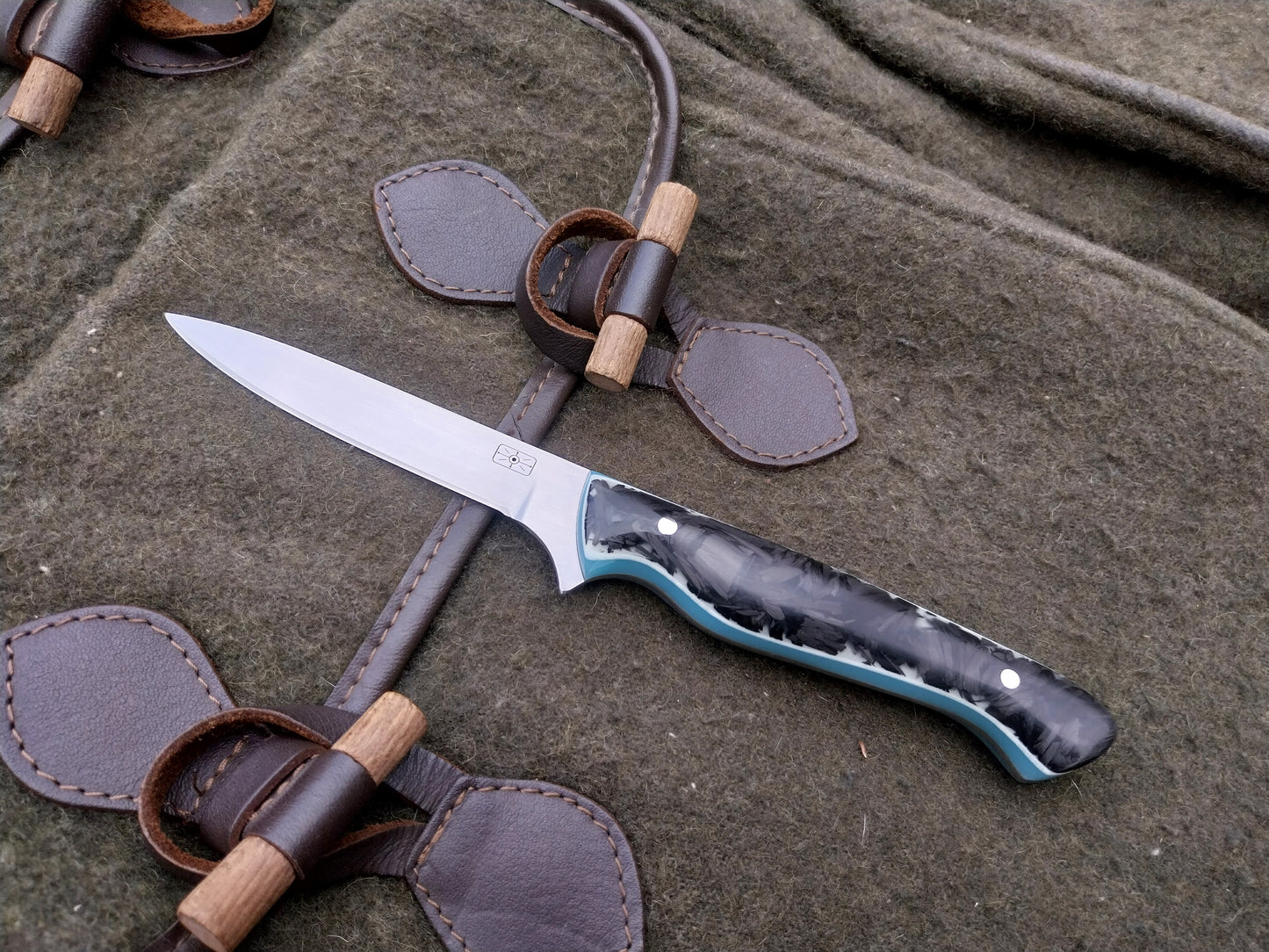 Muntjac Catcher Blue moon glow shredded carbon fibre Glow in the dark