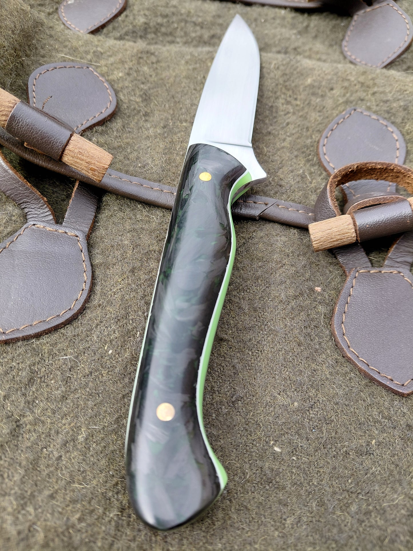Roe Catcher Green moon glow shredded carbon fibre Glow in the dark