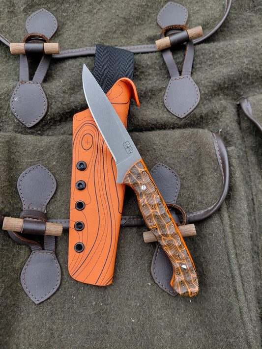Roe Catcher Orange Damascus G10