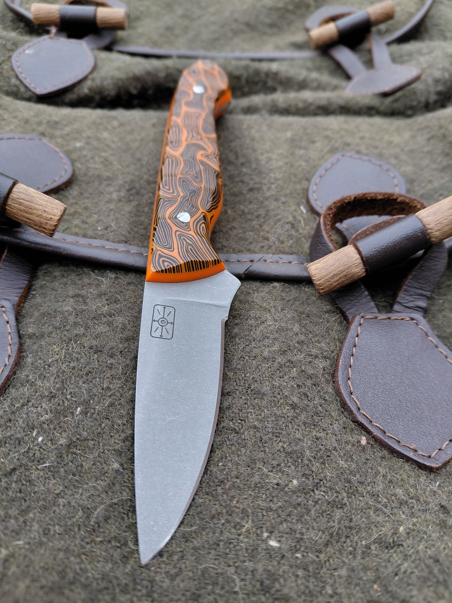 Catcher Orange Damascus G10