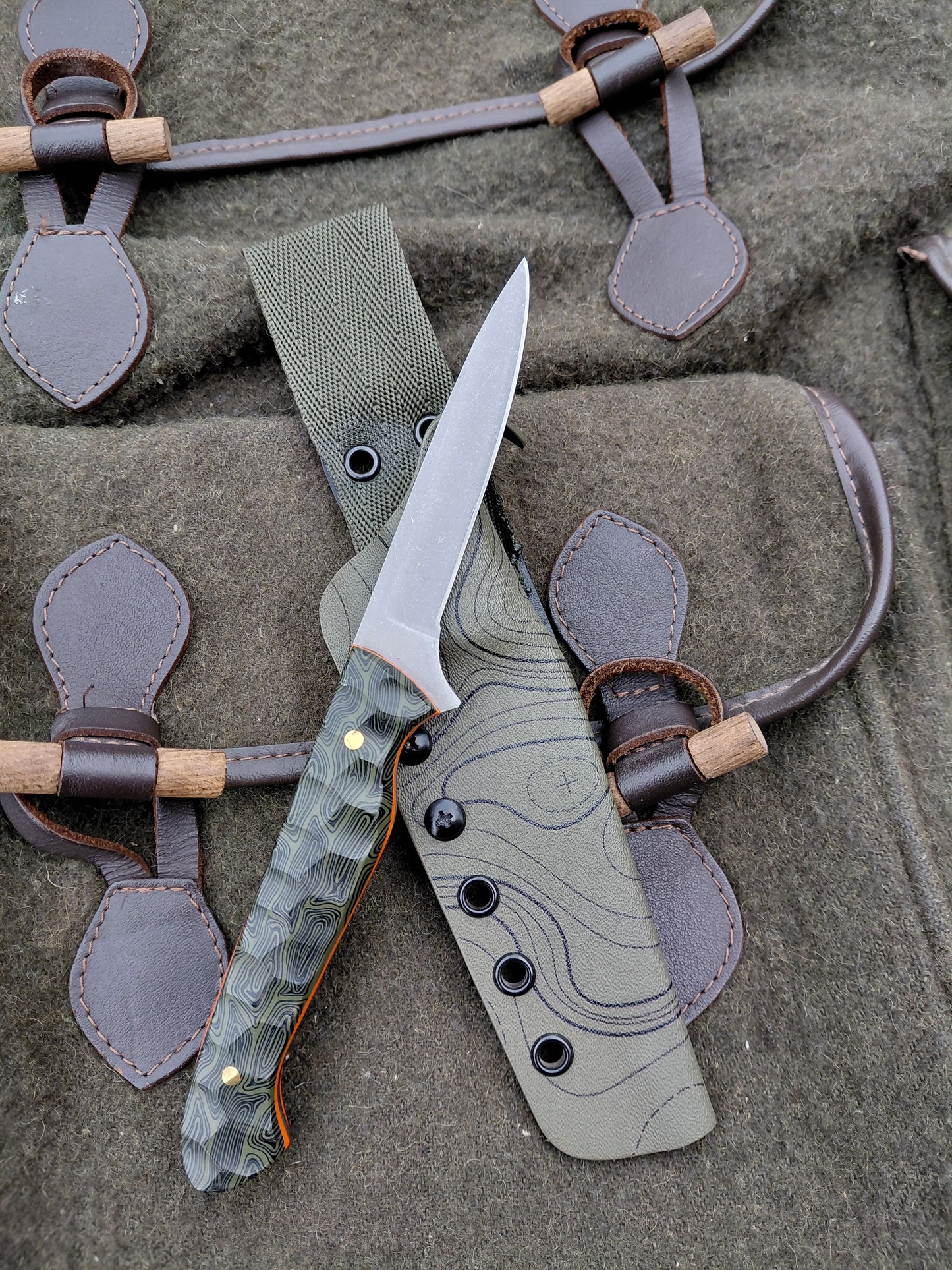 Muntjac Catcher Green Damascus