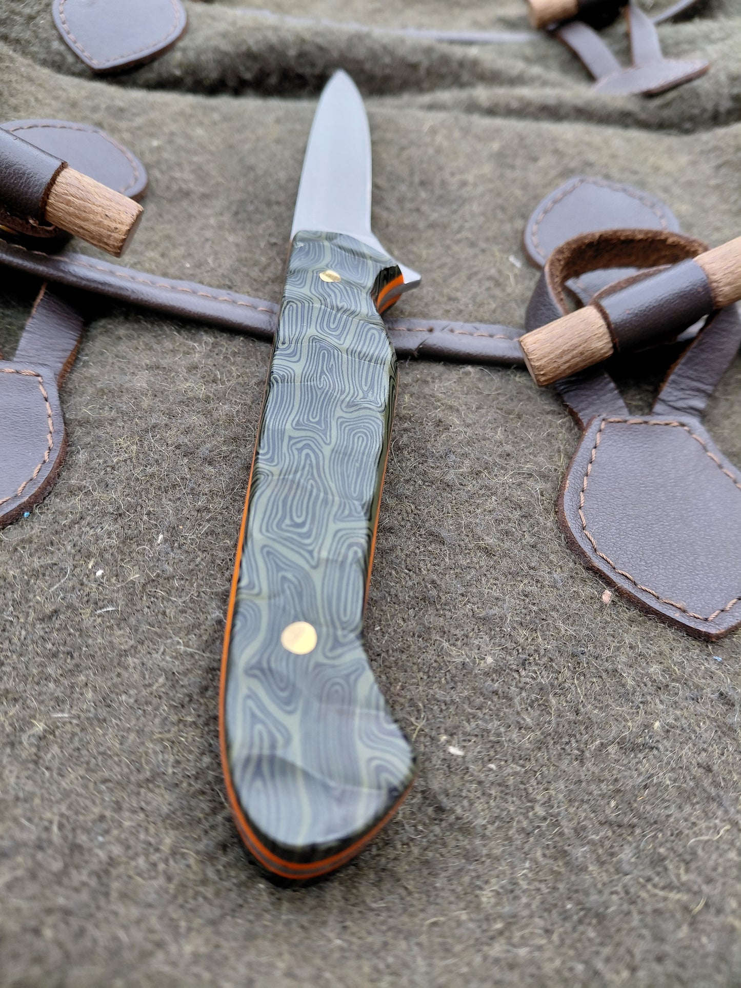 Muntjac Catcher Green Damascus