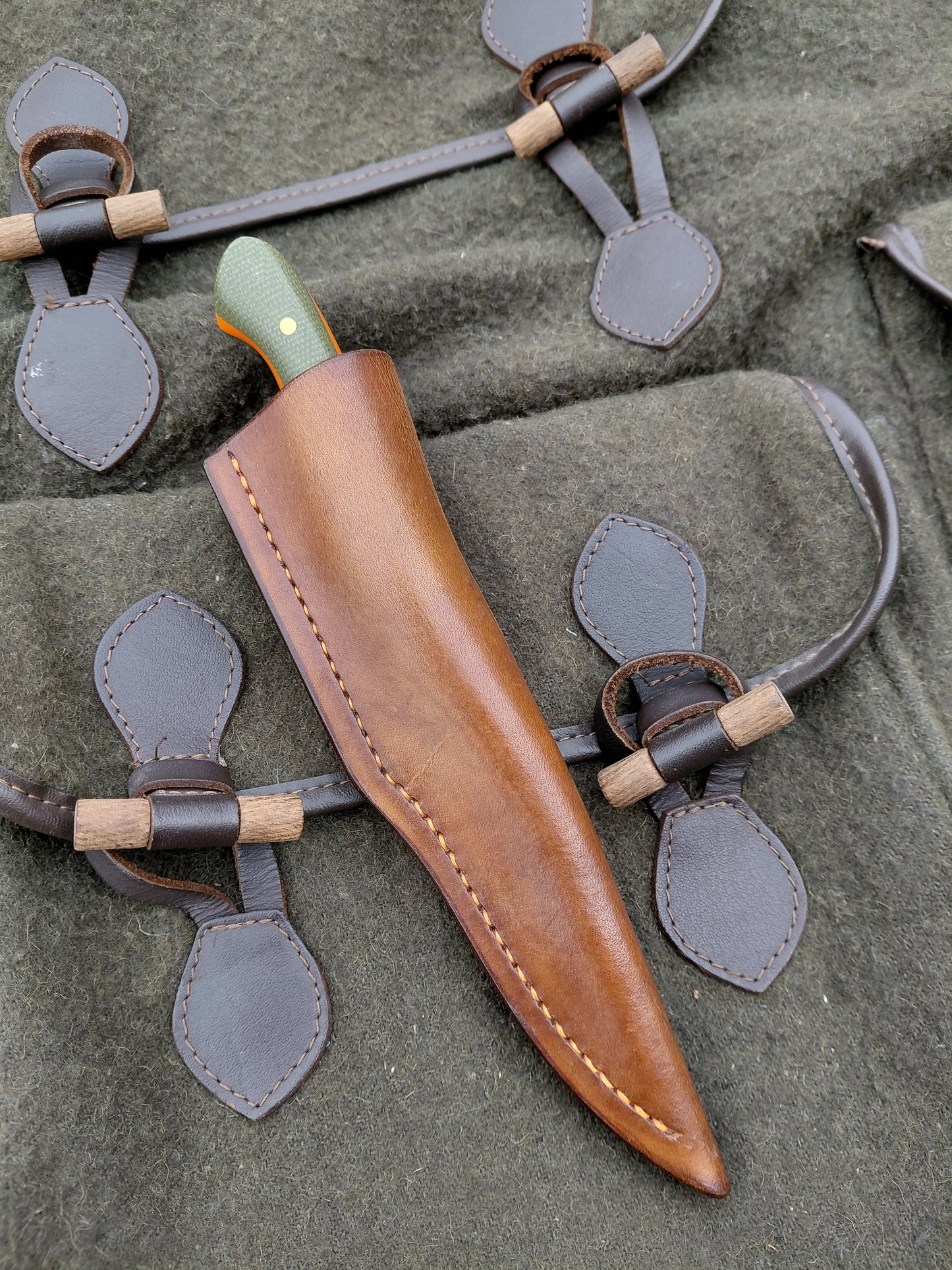 Muntjac Catcher Green Canvas Micarta