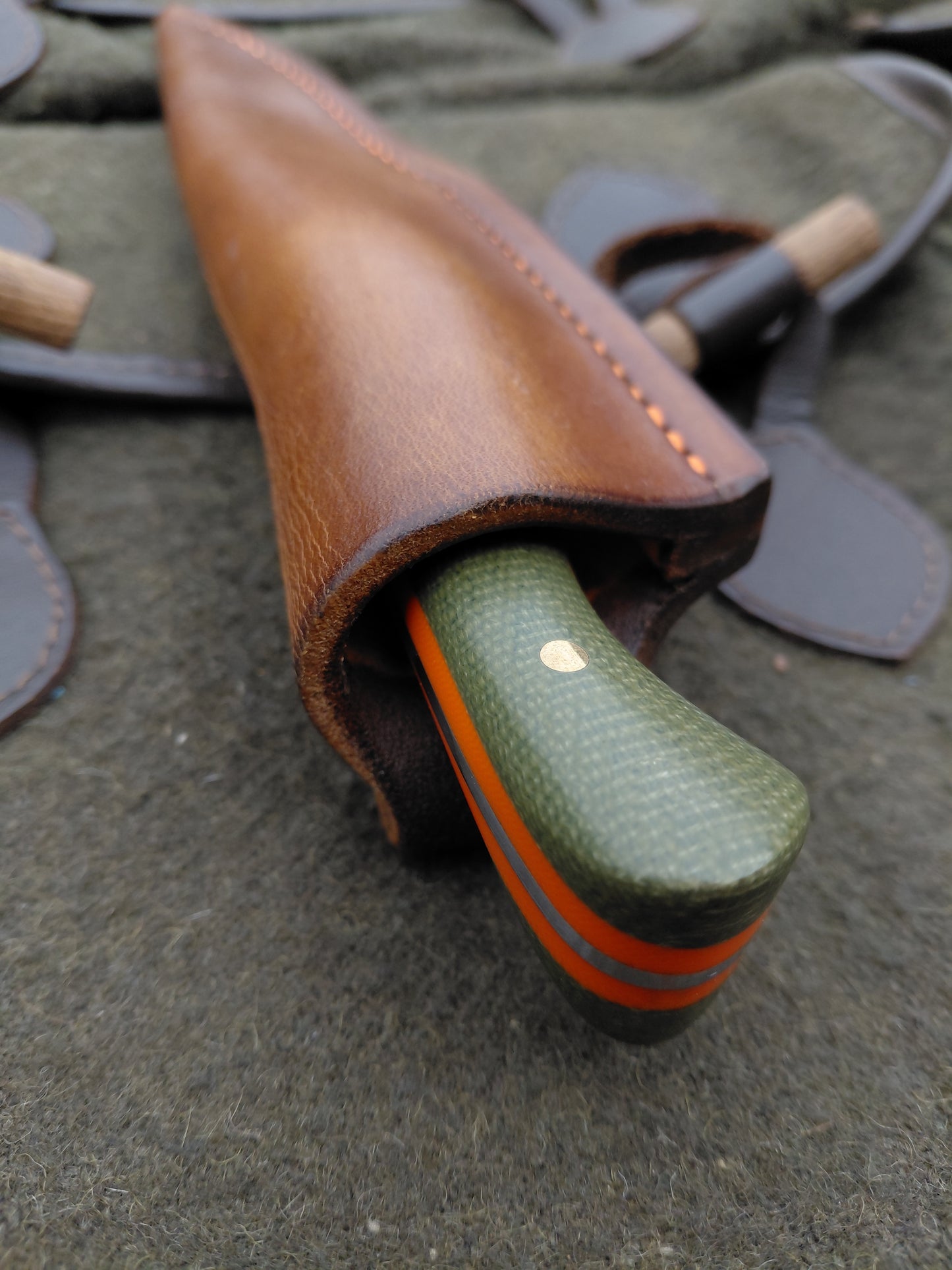 Muntjac Catcher Green Canvas Micarta