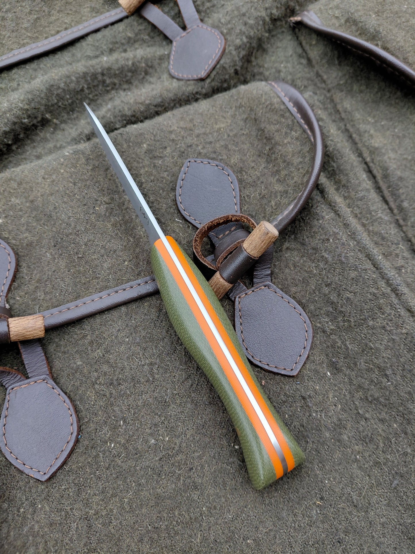 Muntjac Catcher Green Canvas Micarta