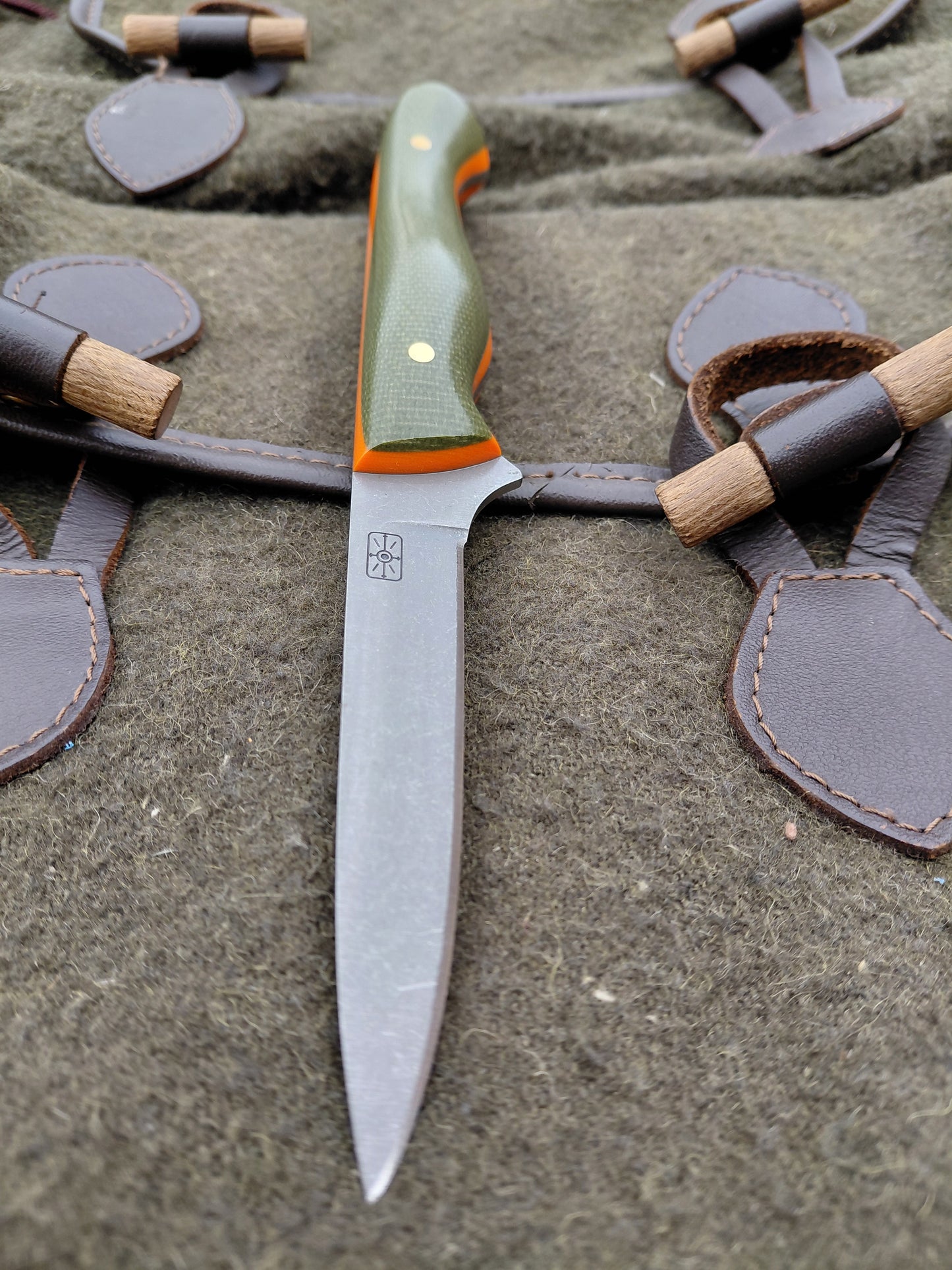 Muntjac Catcher Green Canvas Micarta
