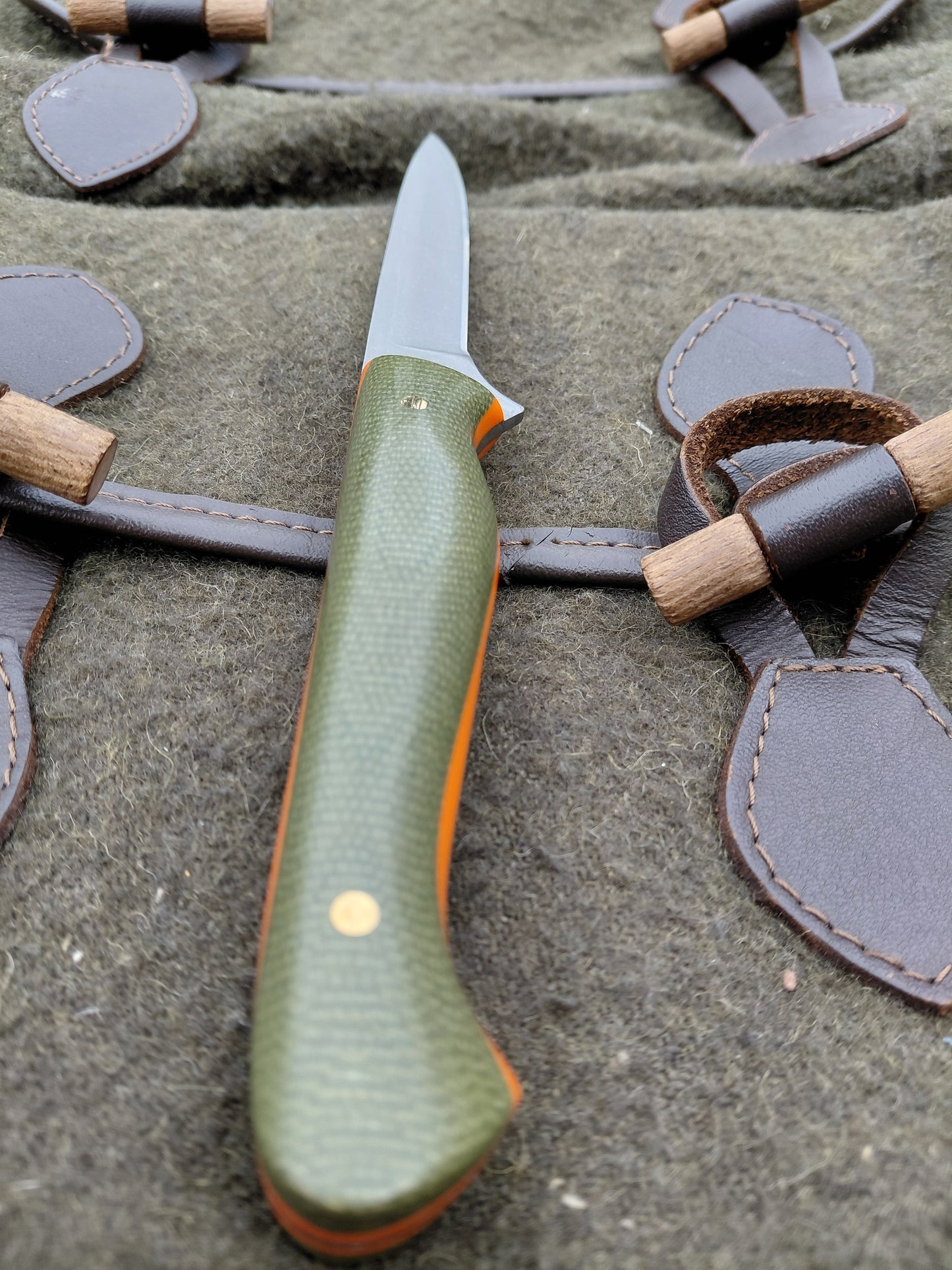 Muntjac Catcher Green Canvas Micarta