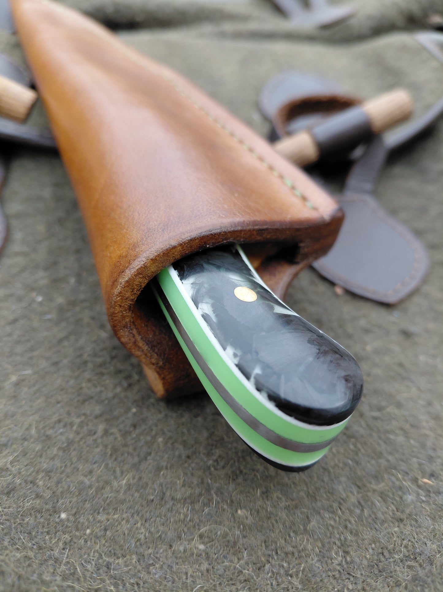 Muntjac Catcher Green moon glow shredded carbon fibre Glow in the dark