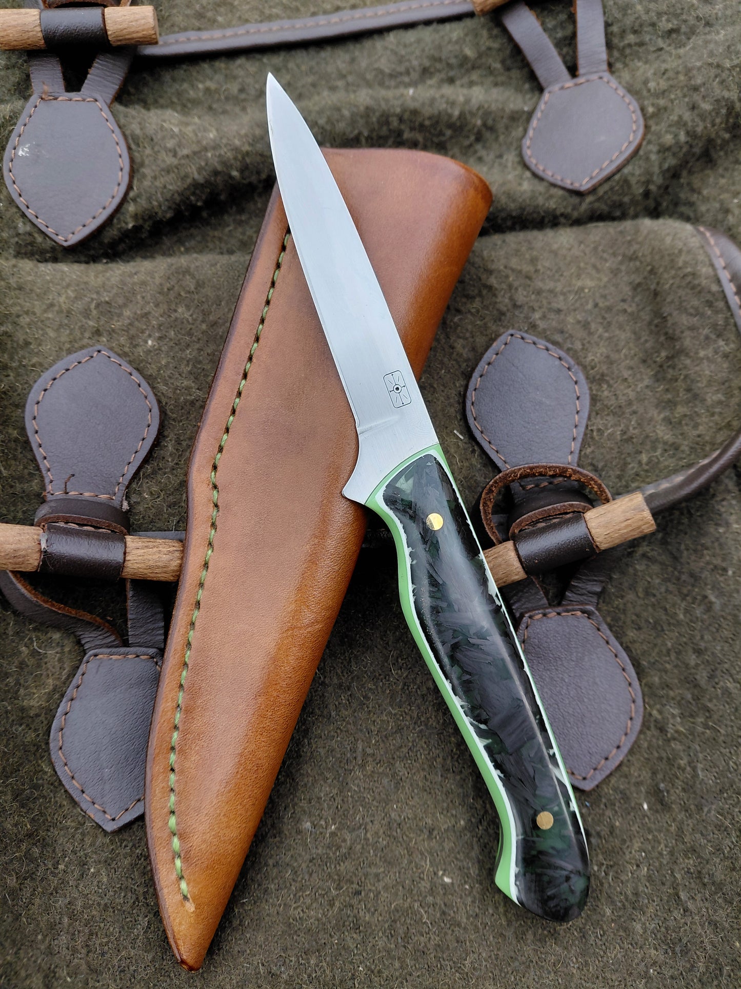Muntjac Catcher Green moon glow shredded carbon fibre Glow in the dark