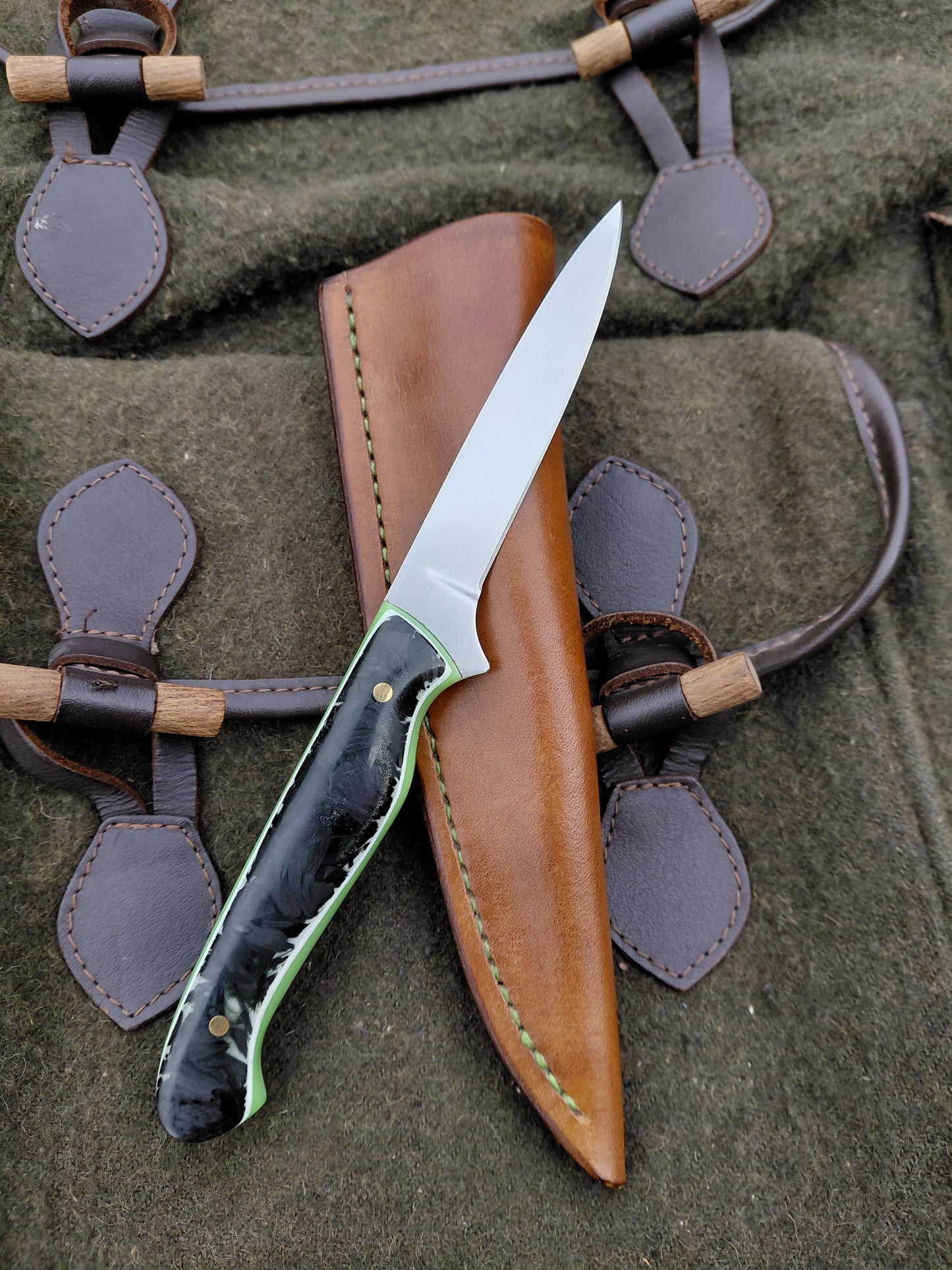 Muntjac Catcher Green moon glow shredded carbon fibre Glow in the dark