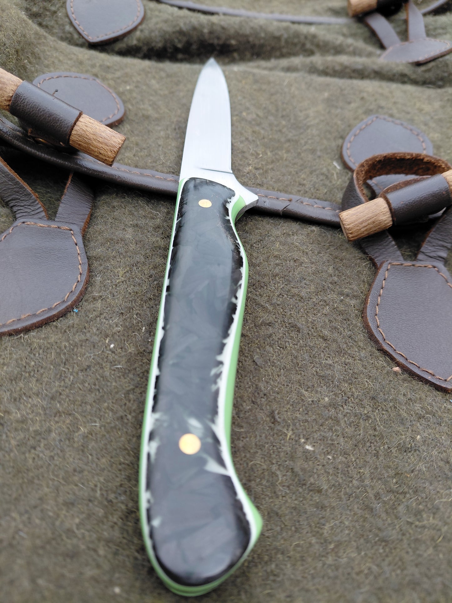 Muntjac Catcher Green moon glow shredded carbon fibre Glow in the dark