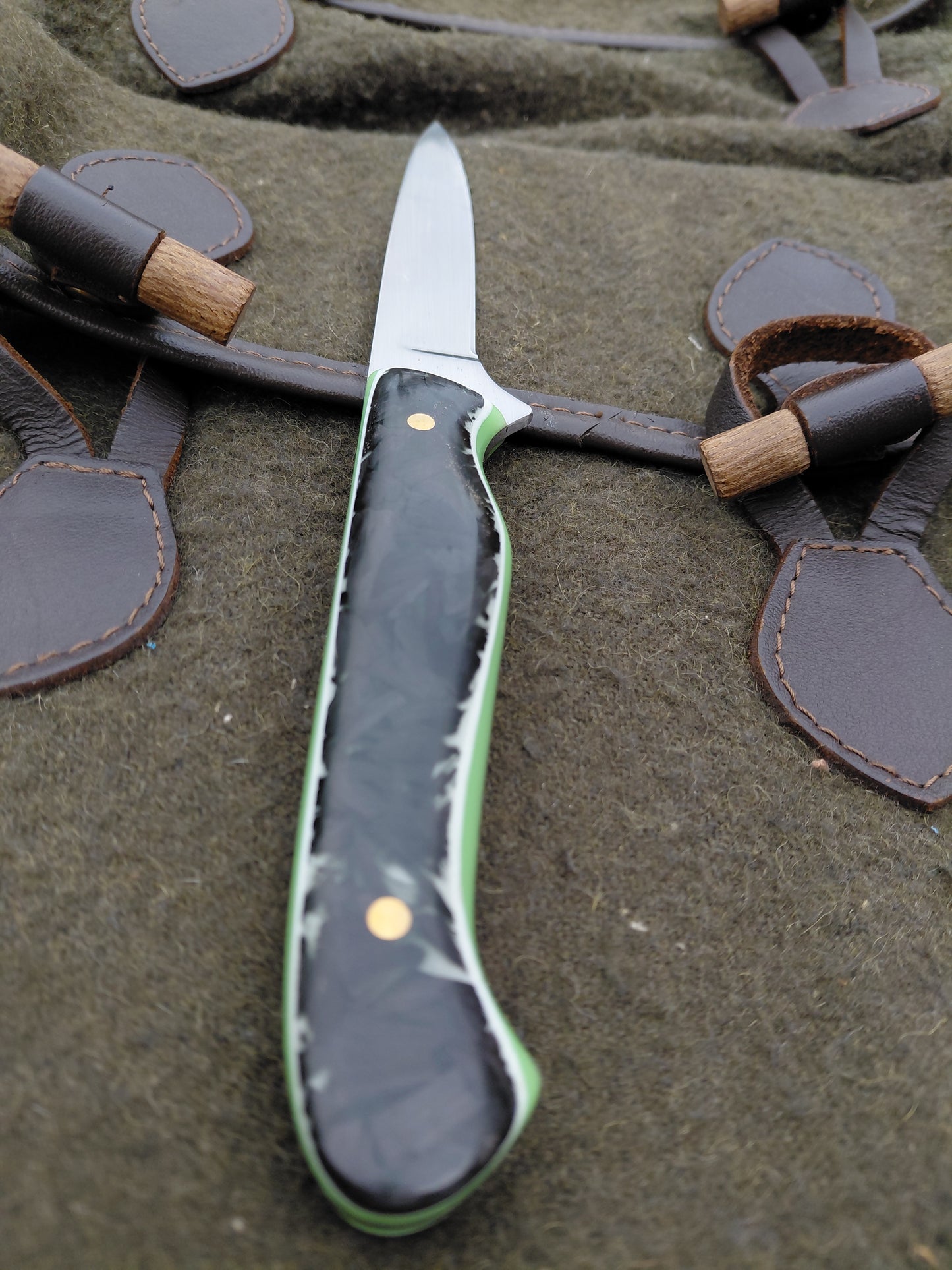 Muntjac Catcher Green moon glow shredded carbon fibre Glow in the dark