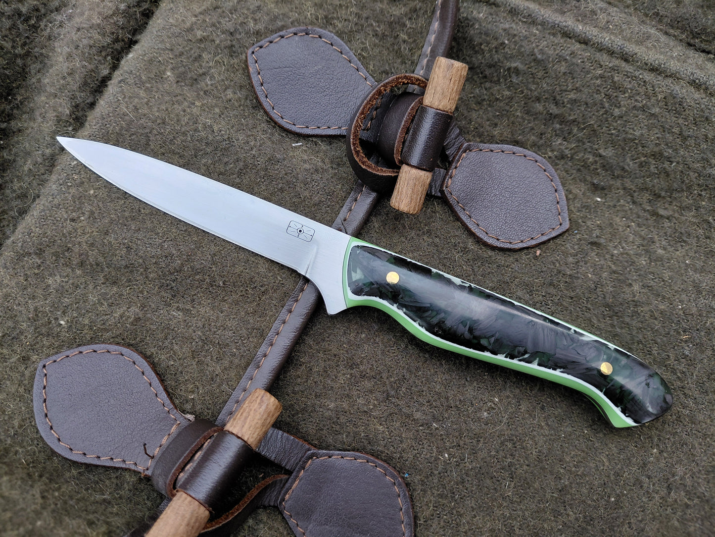 Muntjac Catcher Green moon glow shredded carbon fibre Glow in the dark