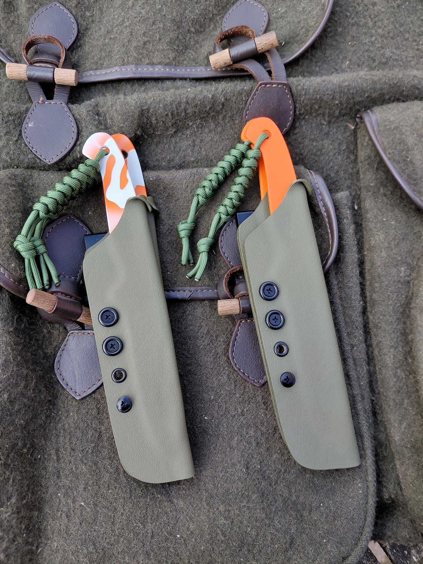 Naked Roe Catcher and Zipper Catcher Combo (Cerakoted) Green Kydex sheath