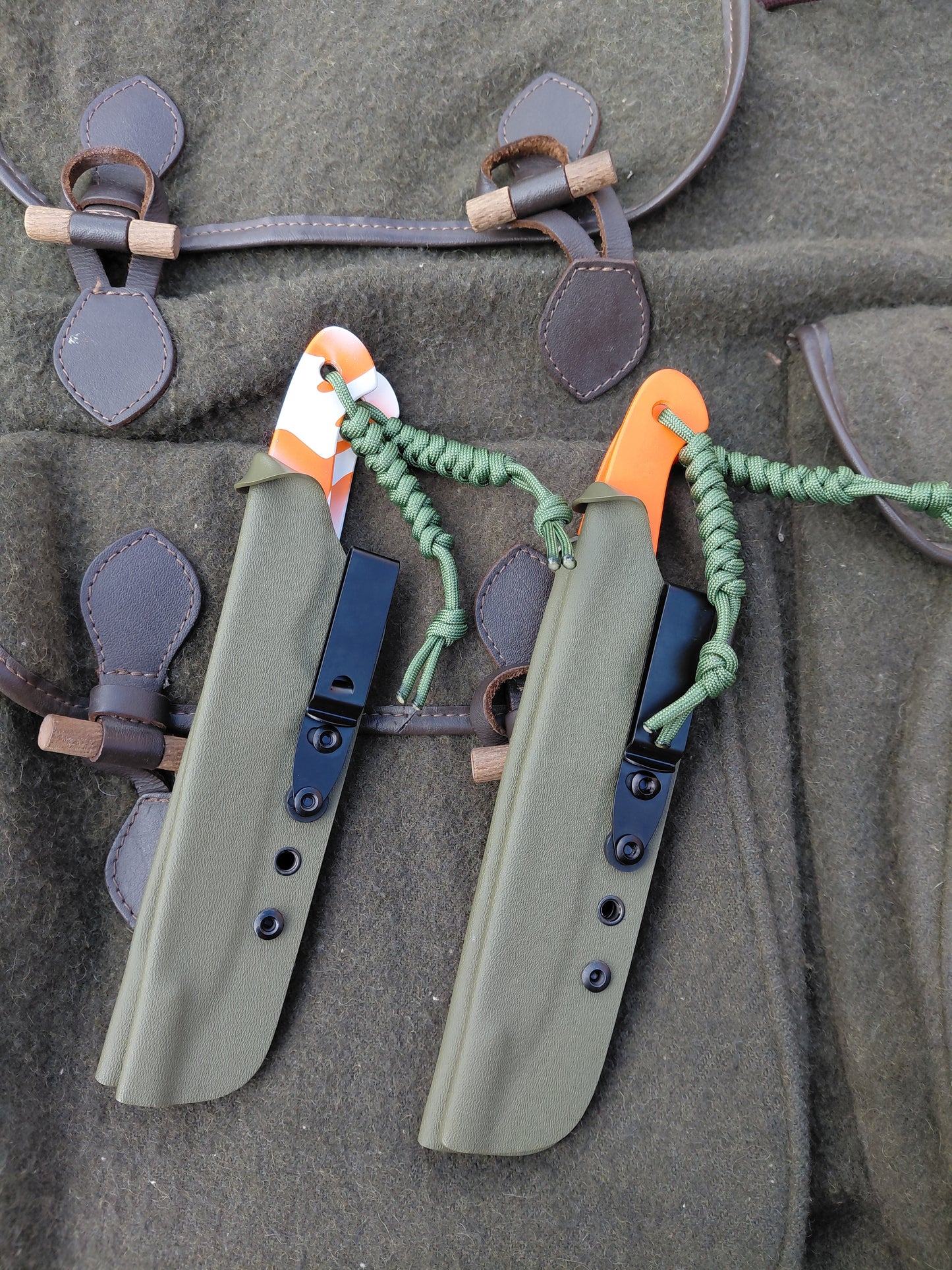 Naked Roe Catcher and Zipper Catcher Combo (Cerakoted) Green Kydex sheath