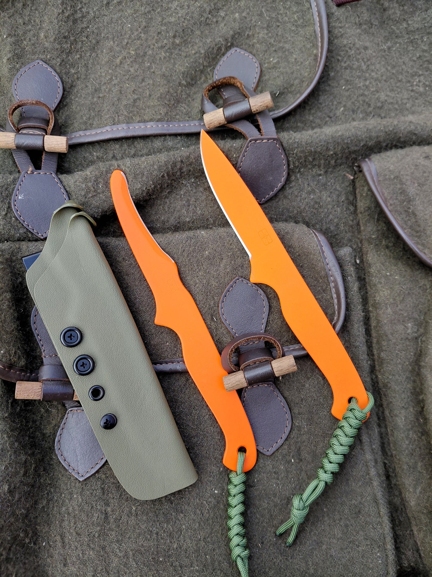 Naked Roe Catcher and Zipper Catcher Combo (Cerakoted) Green Kydex sheath