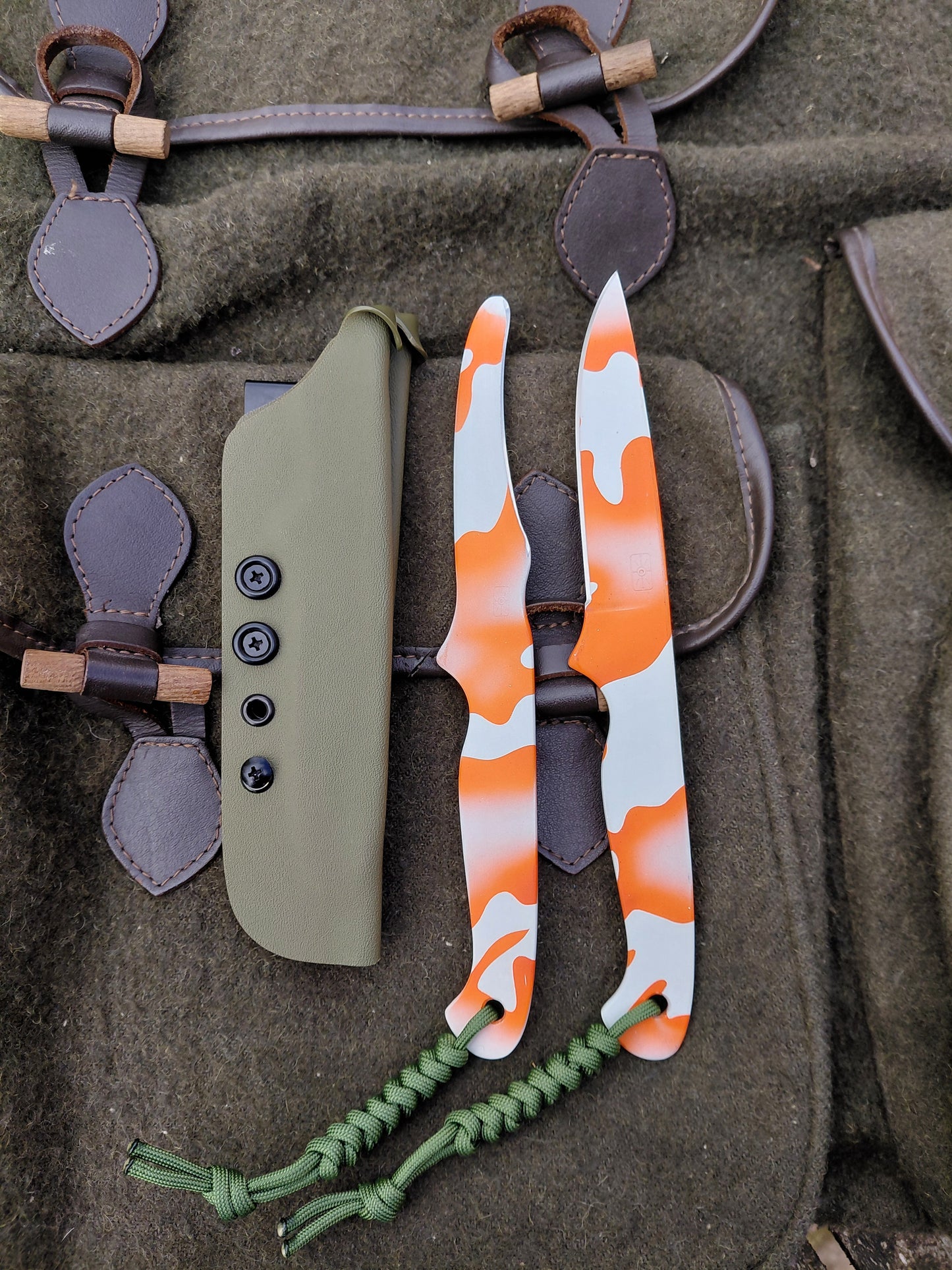 Naked Roe Catcher and Zipper Catcher Combo (Cerakoted) Green Kydex sheath