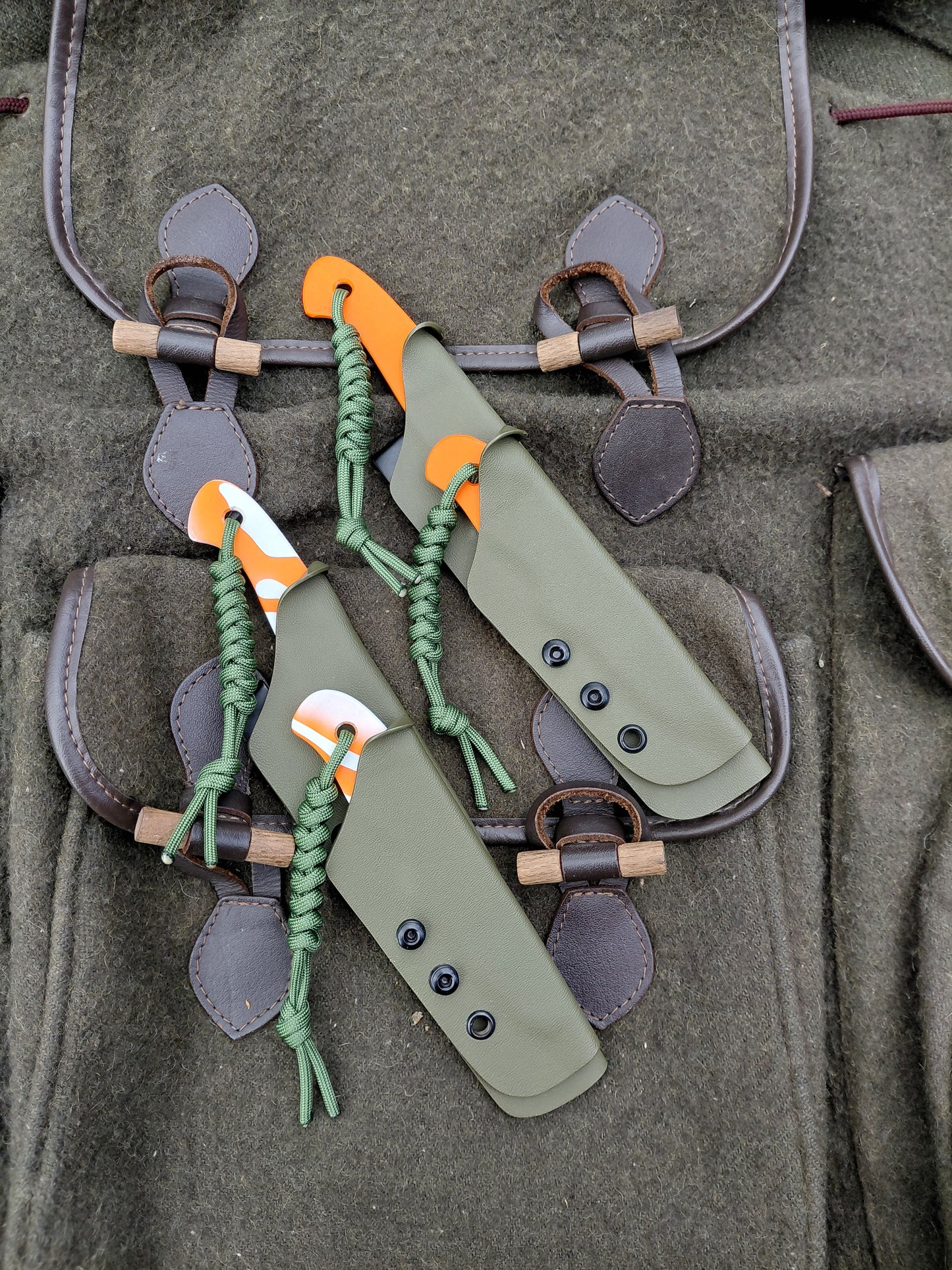 Naked Roe Catcher/Coney Kit Zipper Combo (Cerakoted) Green Kydex sheath
