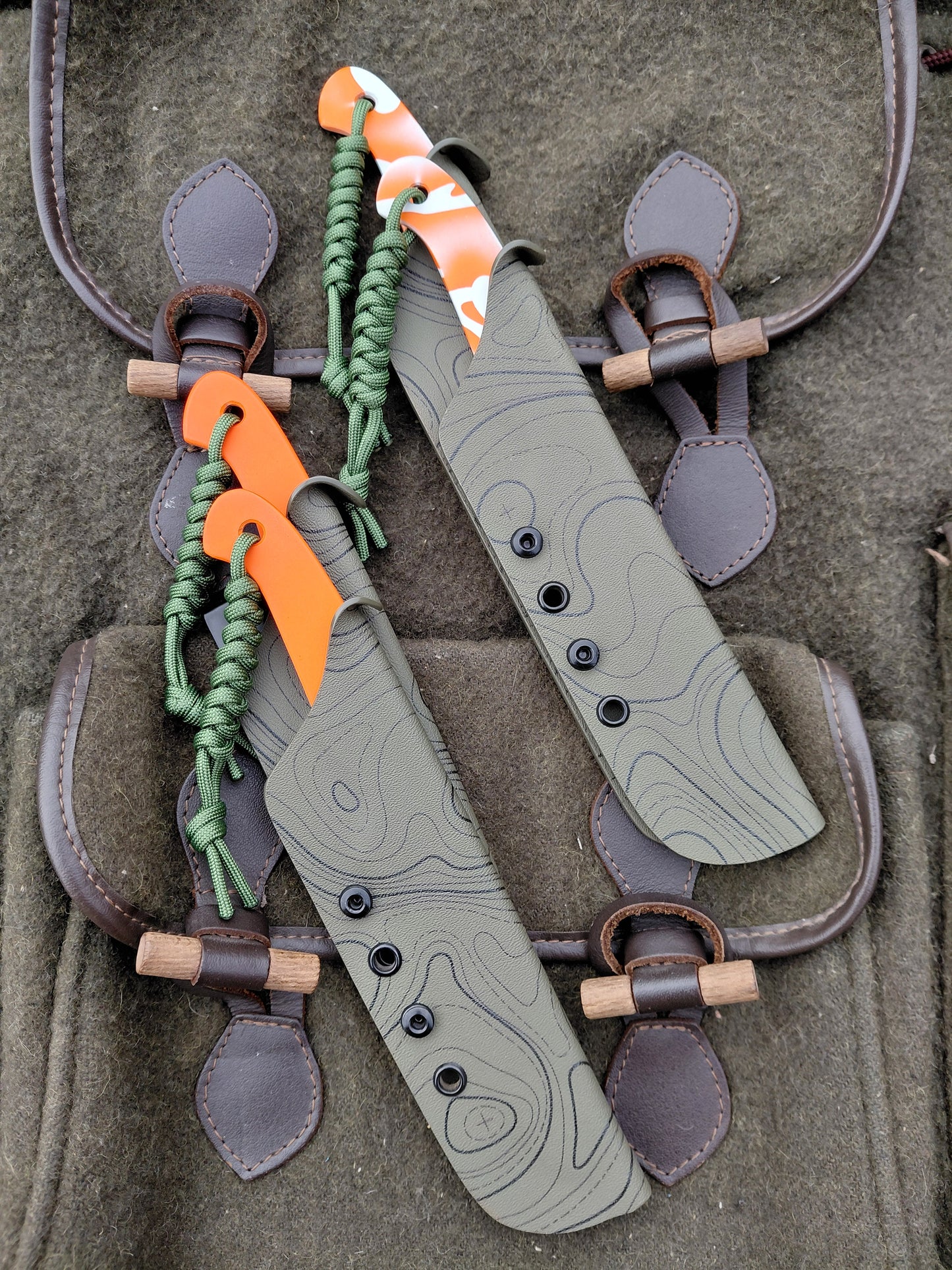 Naked Fallow Catcher and Zipper Catcher Combo (Cerakoted) Green Kydex sheath (Copy)