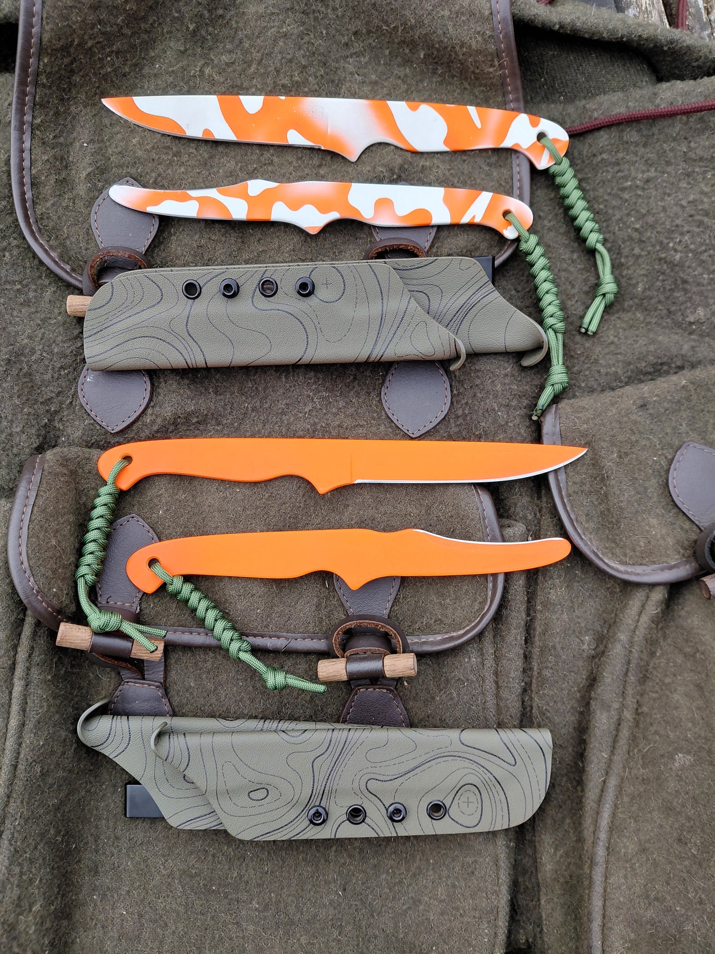 Naked Fallow Catcher and Zipper Catcher Combo (Cerakoted) Green Kydex sheath (Copy)